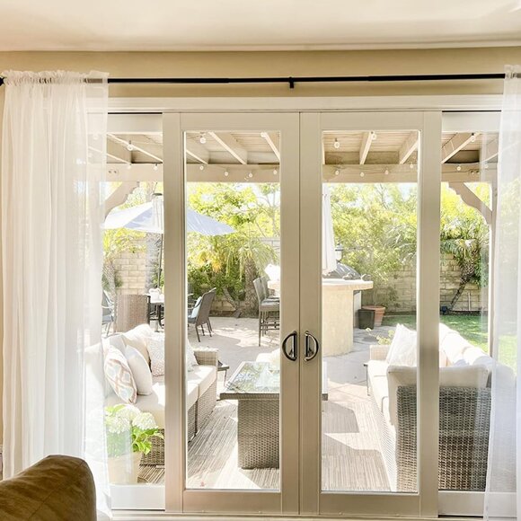 Dreaming Casa Solid Sheer CurtainsWhite Rod Pocket 2 Panels 100" W x 84 - Picture 8 of 8